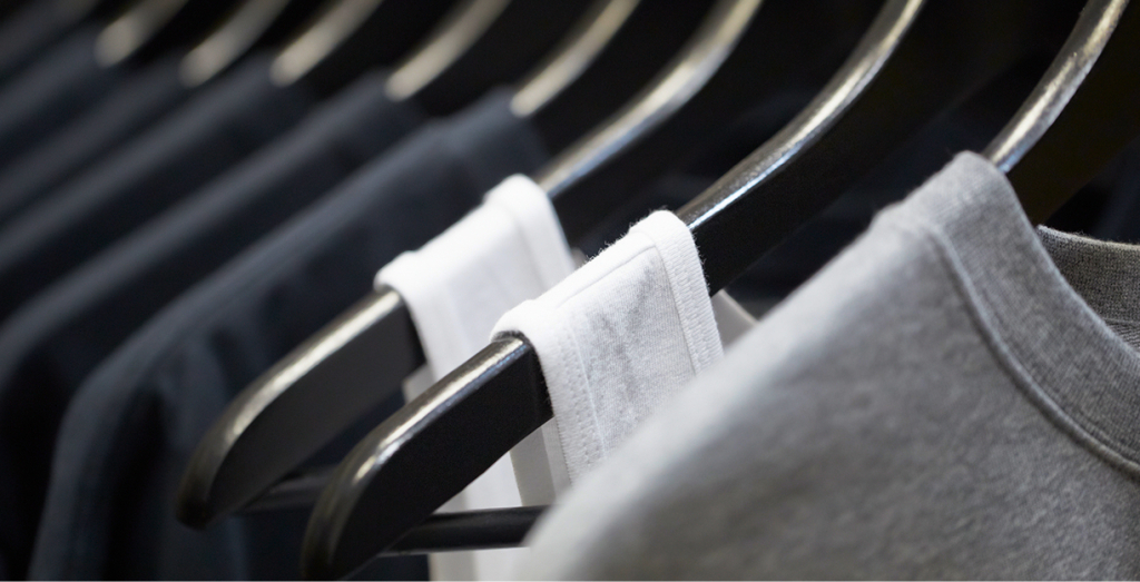 Clothes on hangers