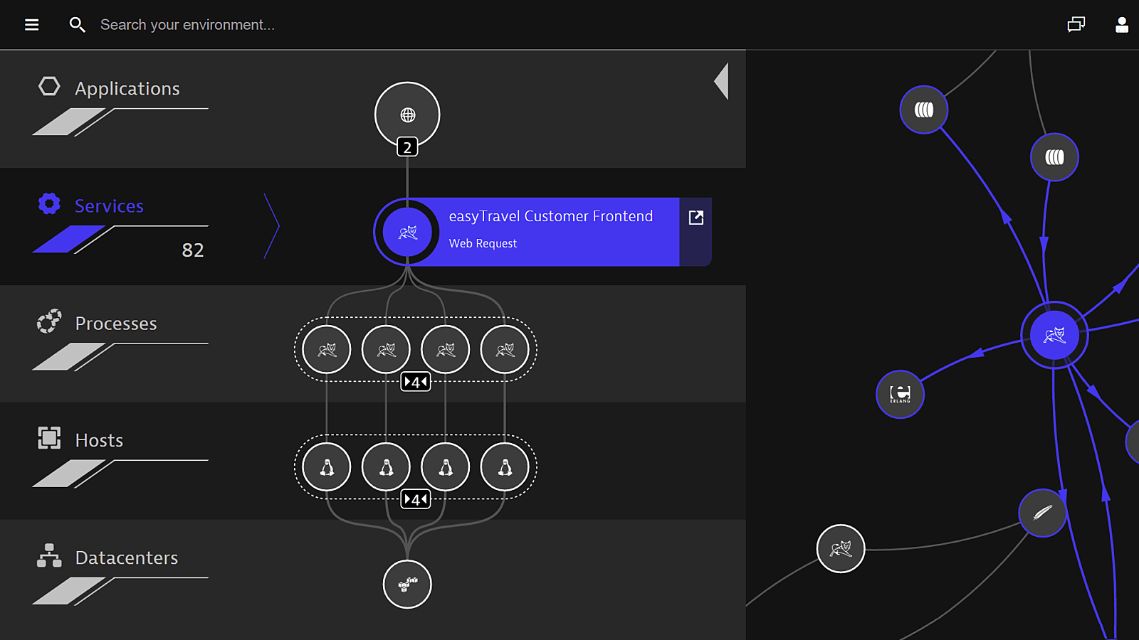 Smartscape Services Web Request Dynatrace screenshot