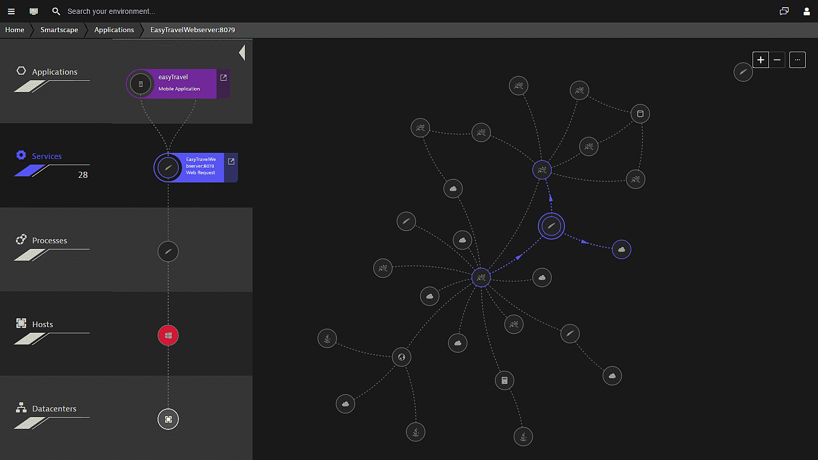 Smartscape Windows hosts Dynatrace screenshot